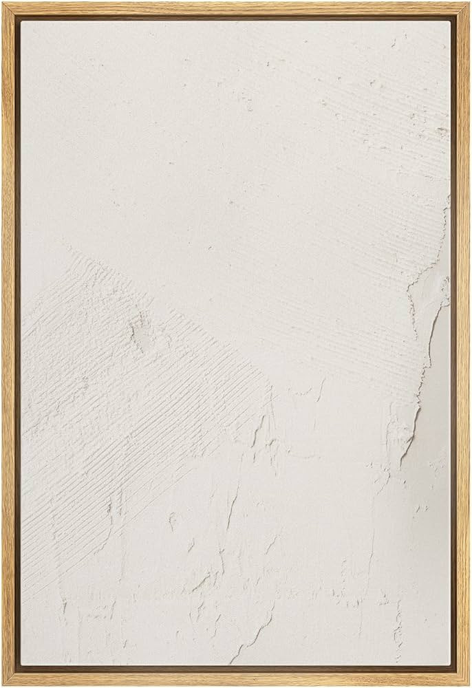 SIGNWIN Framed Canvas Print Wall Art Minimal White Paint Brush Strokes Abstract Shapes Illustrati... | Amazon (US)