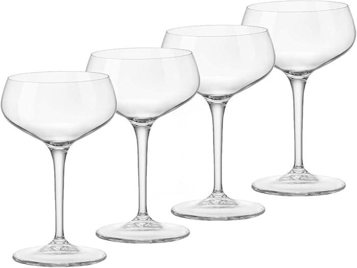 Bormioli Rocco,glass Novecento Stemware Cocktail Coupe-Gift Box of 4, 4 Count (Pack of 1), Clear,... | Amazon (US)