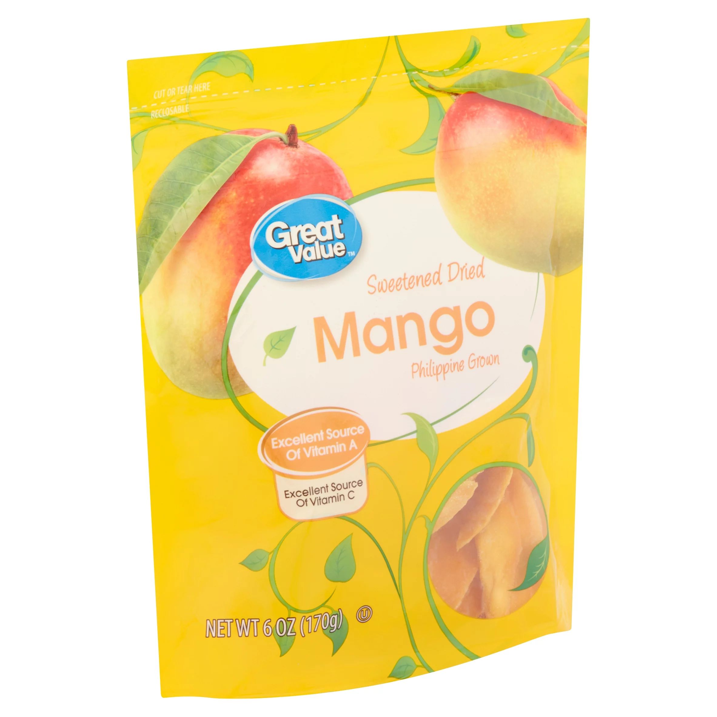 Great Value Dried Mango, Sweetened, 6 oz | Walmart (US)