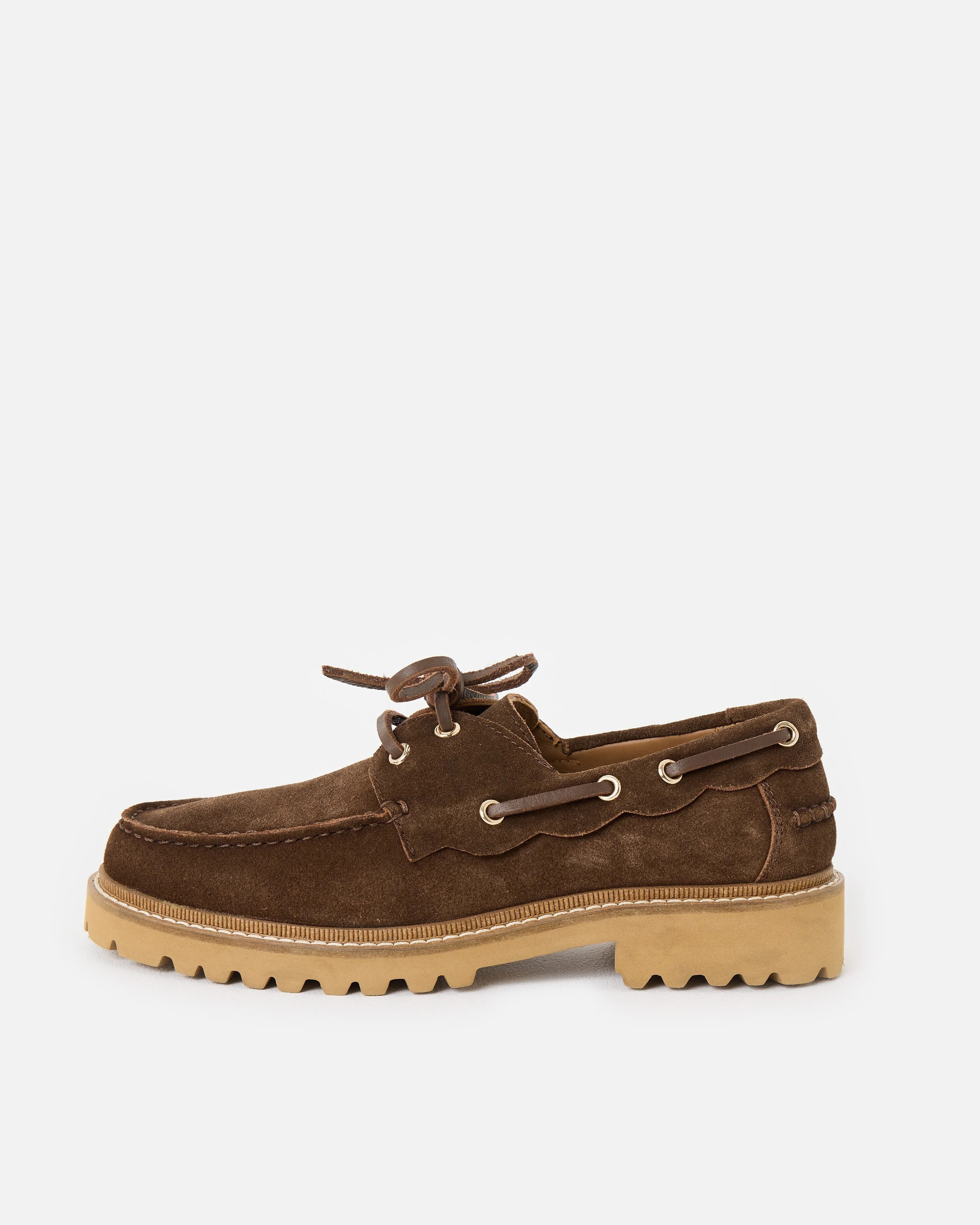 Chocolate Brown Suede Chunky Loafers | Oliver Bonas (Global)