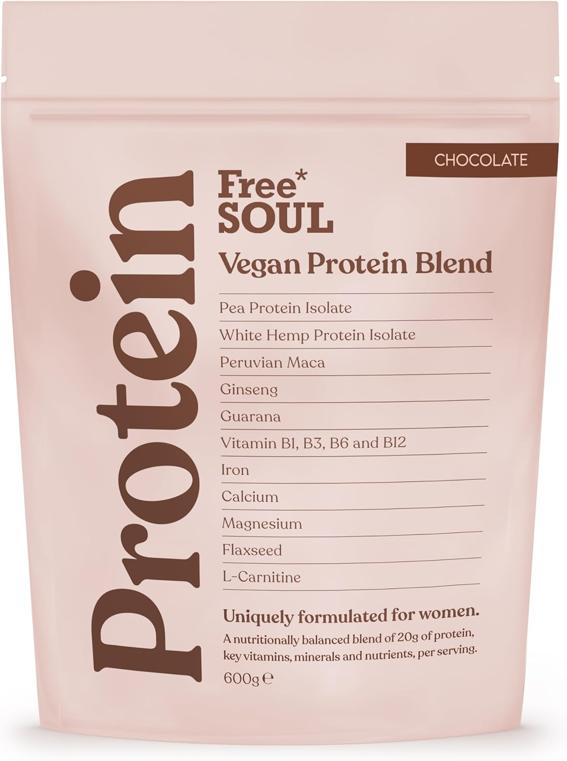 Free Soul Vegan Protein Powder | Formulated for Women | 600g | 20g Protein with Added Nutrients |... | Amazon (UK)