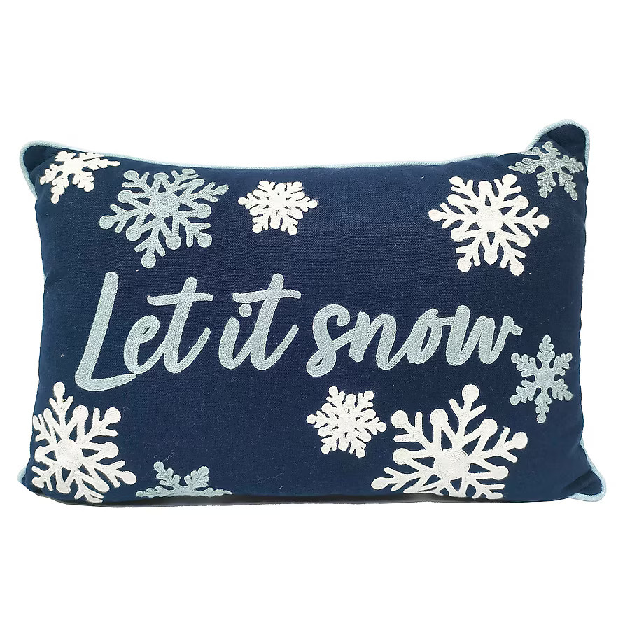 Holiday Living 12-in x 18-in Blue Oblong Indoor Decorative Pillow | Lowe's