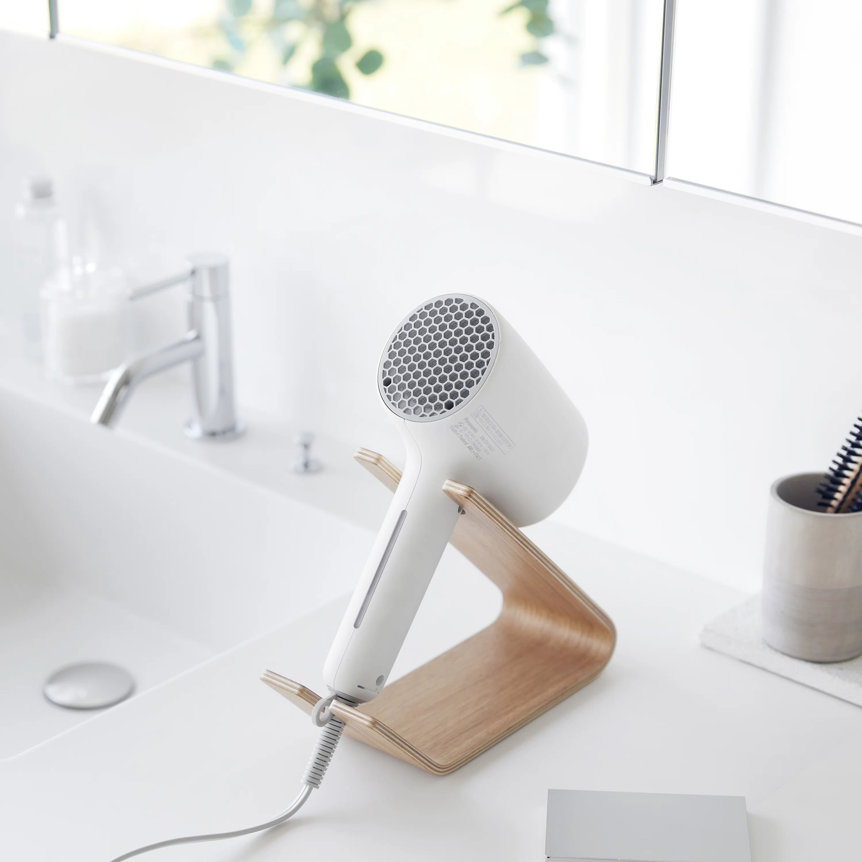 Yamazaki Home Rin Hair Dryer & Iron Holder, Hair Tool Organizer For Salon-Quality Blowout, Hairdr... | Wayfair North America