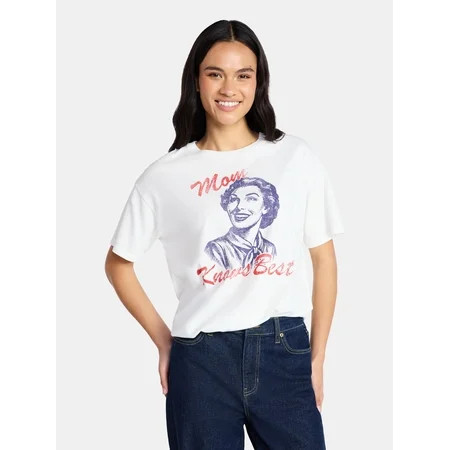 Mother’s Day Women’s All Knowing Cotton Graphic Tee from Way to Celebrate, Sizes S-XXXL | Walmart (US)