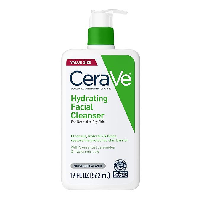 CeraVe Hydrating Facial Cleanser, Moisturizing Face Wash For Dry Skin, Hyaluronic Acid + Ceramide... | Amazon (US)