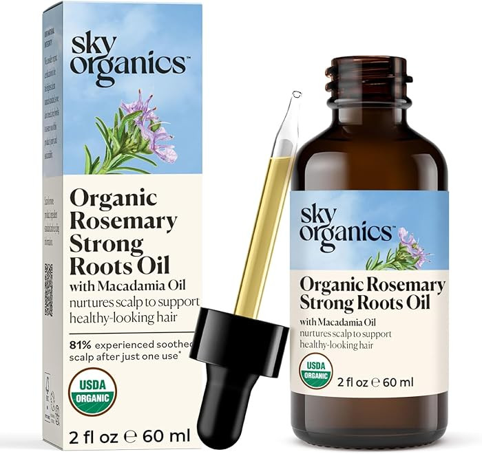 Sky Organics - Organic Rosemary Oil with Strong Roots - Hair Growth Serum with Macadamia, Jojoba ... | Amazon (US)
