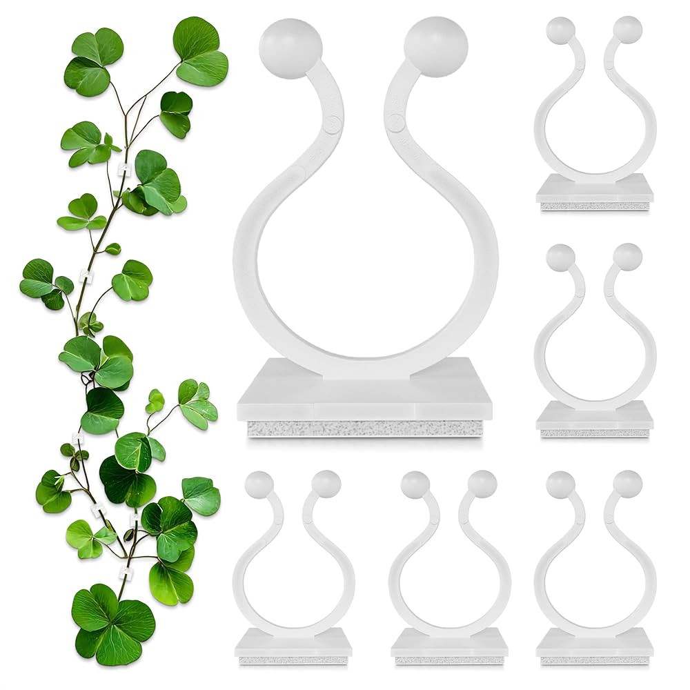 100Pcs Clear Plant Clips for Climbing Plants Indoor - White & Flexible Climbing Plant Wall Clips ... | Amazon (US)