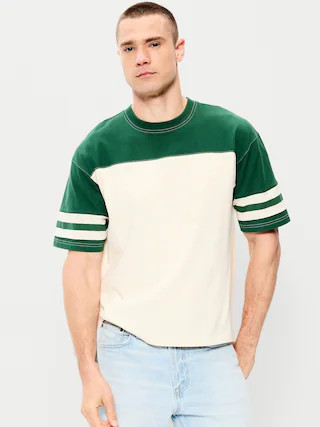 Heavyweight Short-Sleeve Football-Style T-Shirt | Old Navy (US)