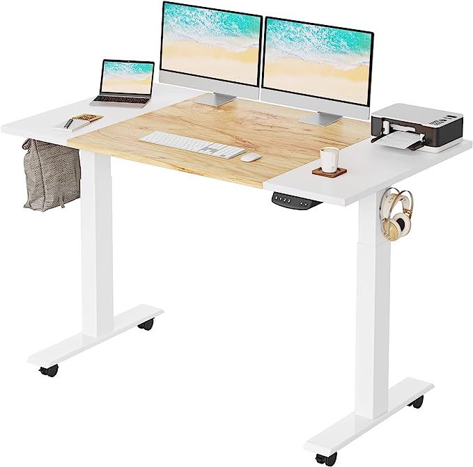 FEZIBO Height Adjustable Electric Standing Desk with Pencil Holder, 63 x 24 Inches Stand Up Desk,... | Amazon (US)