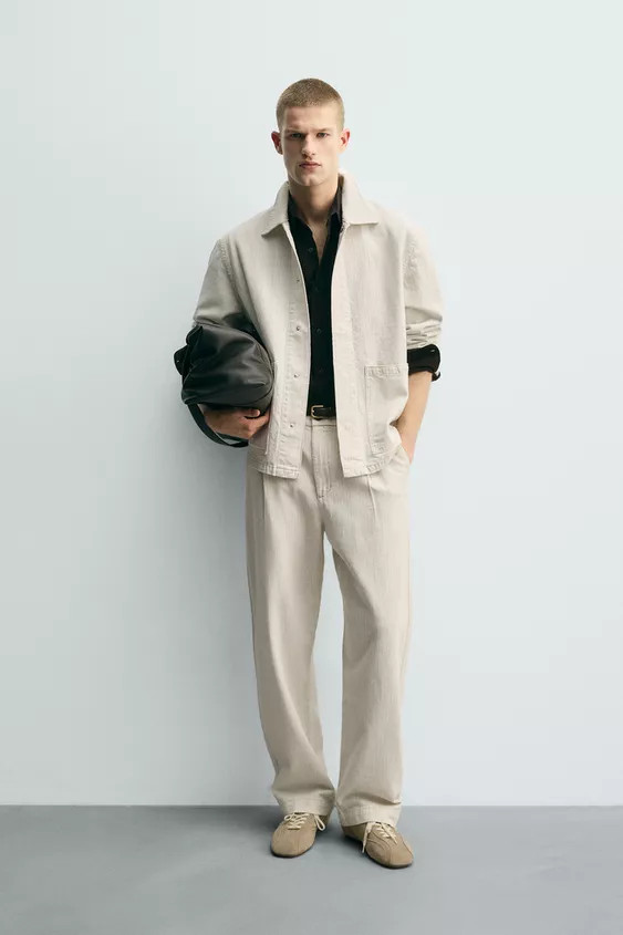 RELAXED FIT PINSTRIPE CHINO PANTS | Zara US