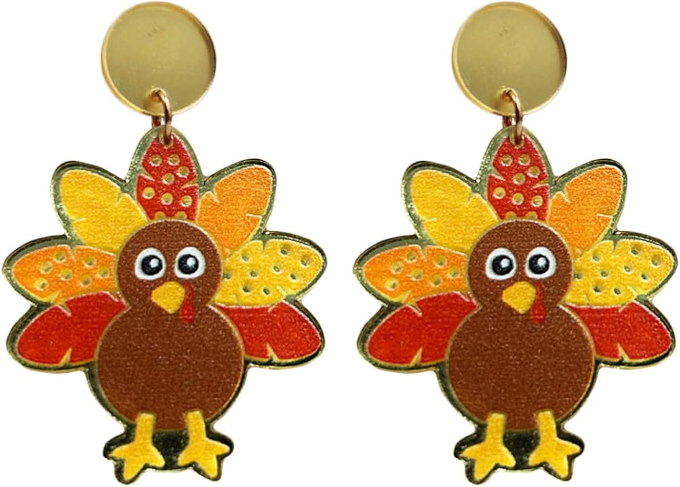 Thanksgiving Turkey Earrings for Women - Cute Turkey Style Studs Fall Earring Jewelry Great Thank... | Amazon (US)
