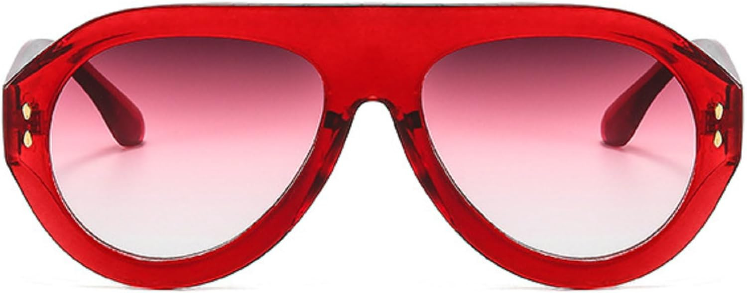 Popular Fashion Pilot Sunglasses Women Shades UV400 Retro Rivets Decoration Gradient Trending Men Round Sun Glasses | Amazon (US)
