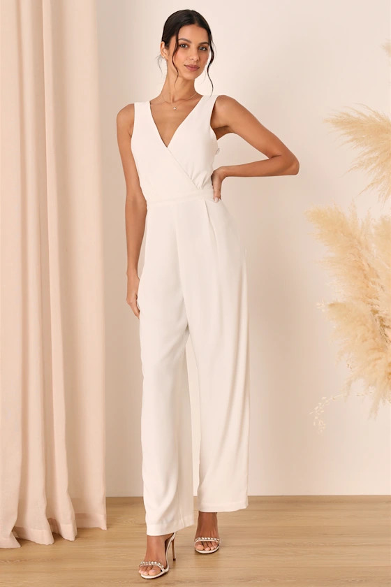 Kiska White Lace Wide-Leg Jumpsuit | Lulus