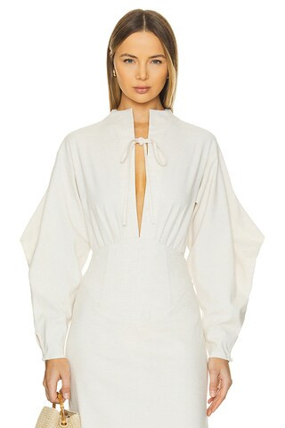 Andrea Iyamah Lino Bodysuit in Limestone from Revolve.com | Revolve Clothing (Global)