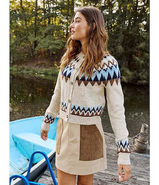 Odessa Long Sleeve Fair Isle Wool Blend Cardigan | Dillard's