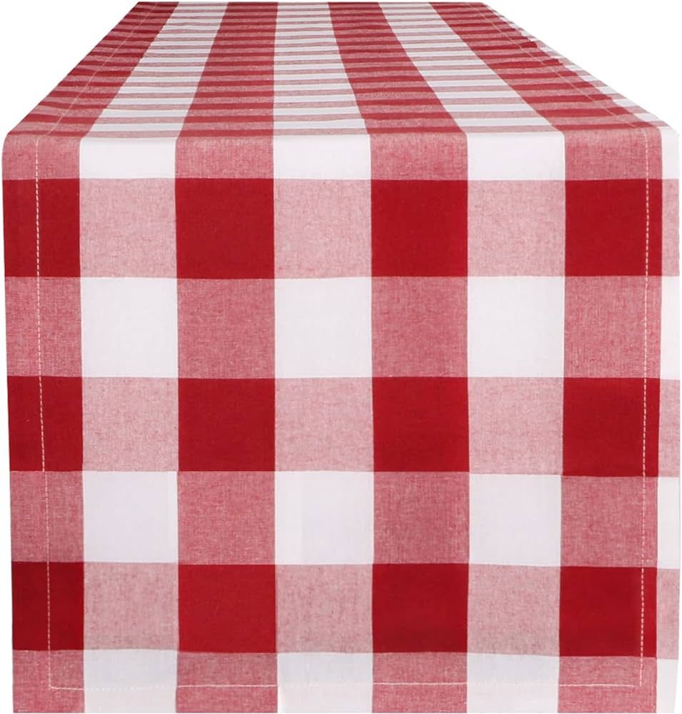 Buffalo Plaid Cotton Blend Table Runner,Buffalo Check Collection,Checkered Table Runner,Classic F... | Amazon (US)