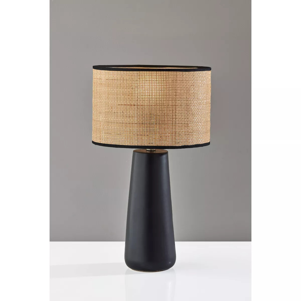Sheffield Table Lamp Black - Adesso: Coastal Rattan Shade, Ceramic Base, ETL Listed, No Assembly ... | Target