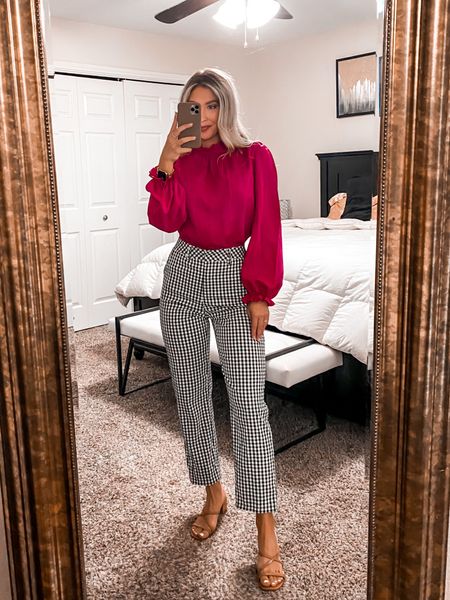 Fall or winter teacher outfit you need! The cutest lightweight top/blouse with comfy checkered pants, get it now from Shein and Amazon! #fallfashion #teacherootd #teacher 

#LTKunder50 #LTKstyletip #LTKworkwear
