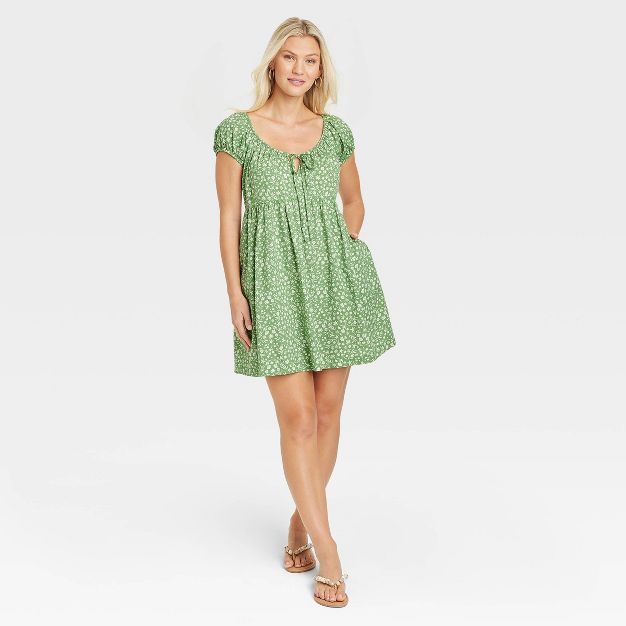 Women's Puff Short Sleeve Day Dress - Universal Thread™ | Target