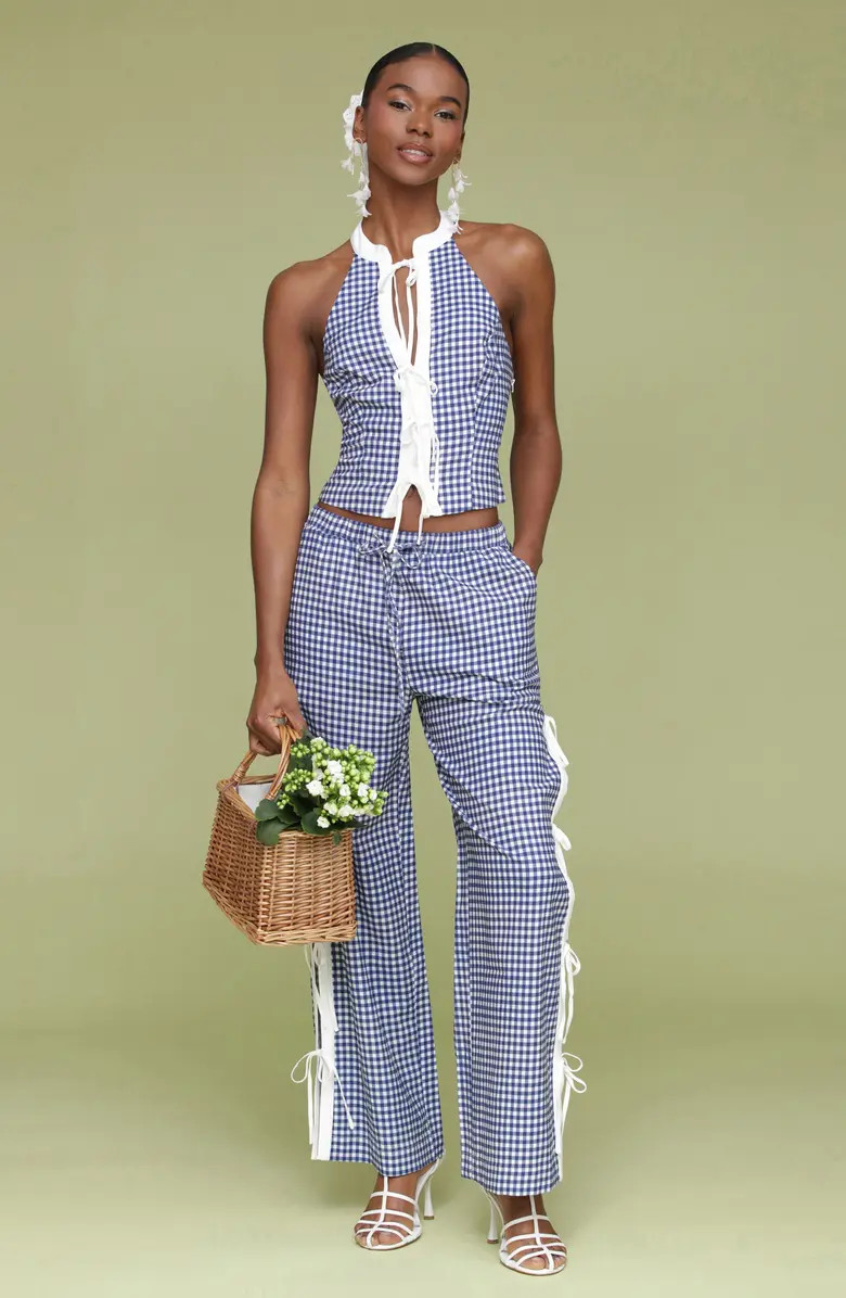 Avec Les Filles Gingham Halter Top | Nordstrom | Nordstrom