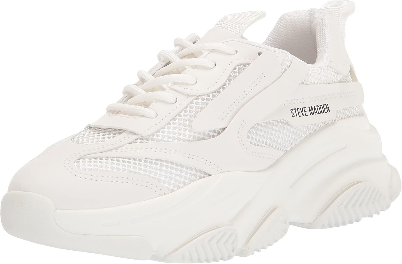 Amazon.com | Steve Madden Women's Possession Sneaker, White, 7.5 | Fashion Sneakers | Amazon (US)