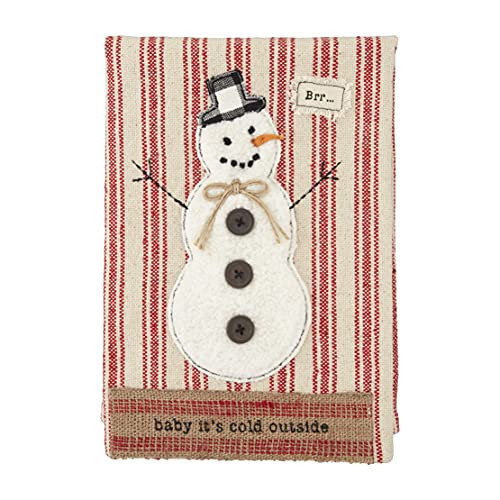 Mud Pie Christmas Appliqué Towel, Snowman, 21" x 14" | Amazon (US)