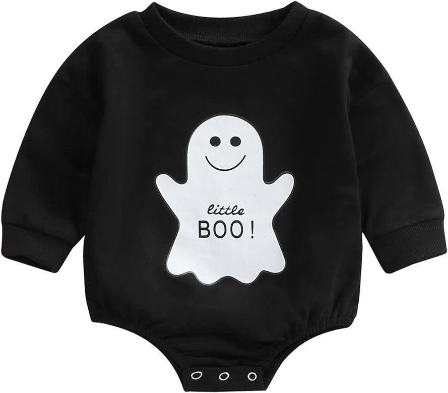 Baby Boy Clothes Pumpkin Ghost Sweatshirt Romper Fall Infant Newborn Girl Halloween 3 6 12 18 Mon... | Amazon (US)