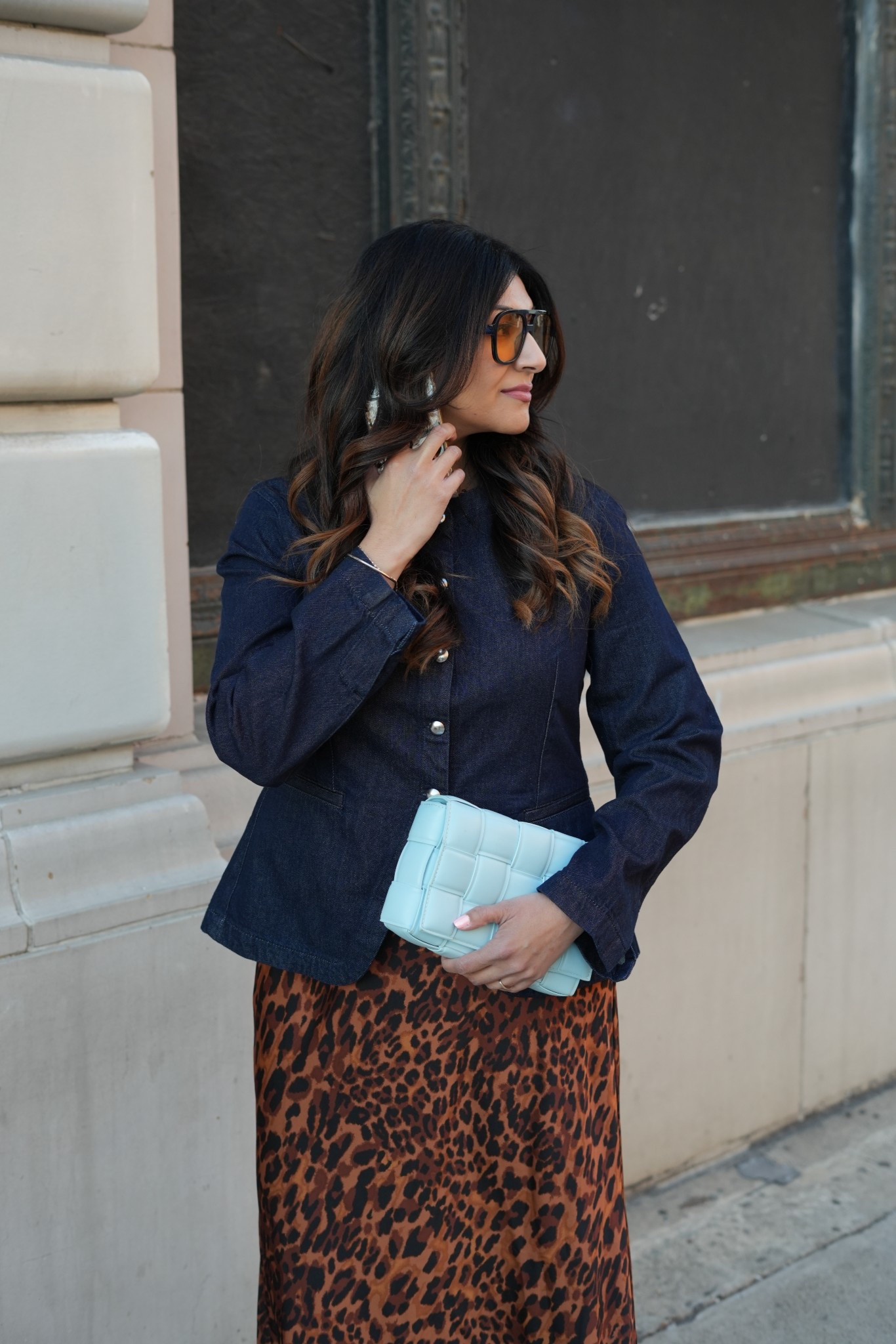 This denim jacket is a perfectly tailored piece that can be paired with satin skirts, work pants, or jeans. I’ve paired it with a leopard skirt. 

Wear for:
-Brunch outfit 
-dinner date
-business casual outfit 

Wearing a size 10 in denim jacket and large in skirt

#LTKootd #LTKWorkwear #LTKMidsize