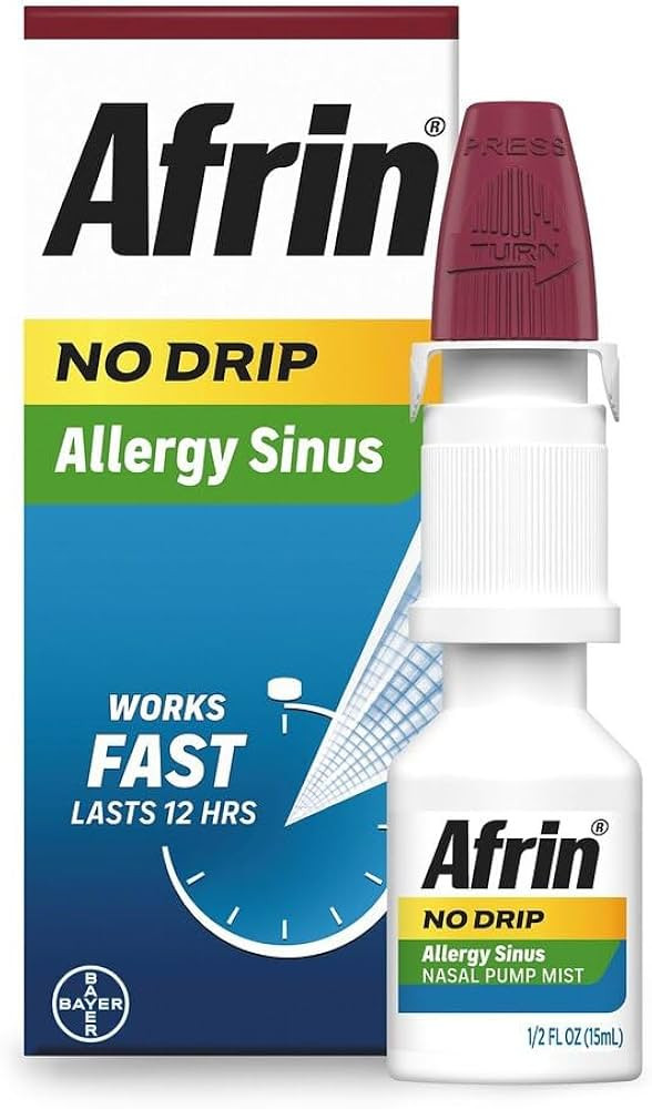 Afrin No Drip Allergy Sinus Nasal Spray - Fast and Powerful Nasal Decongestion From Allergies, 15... | Amazon (US)