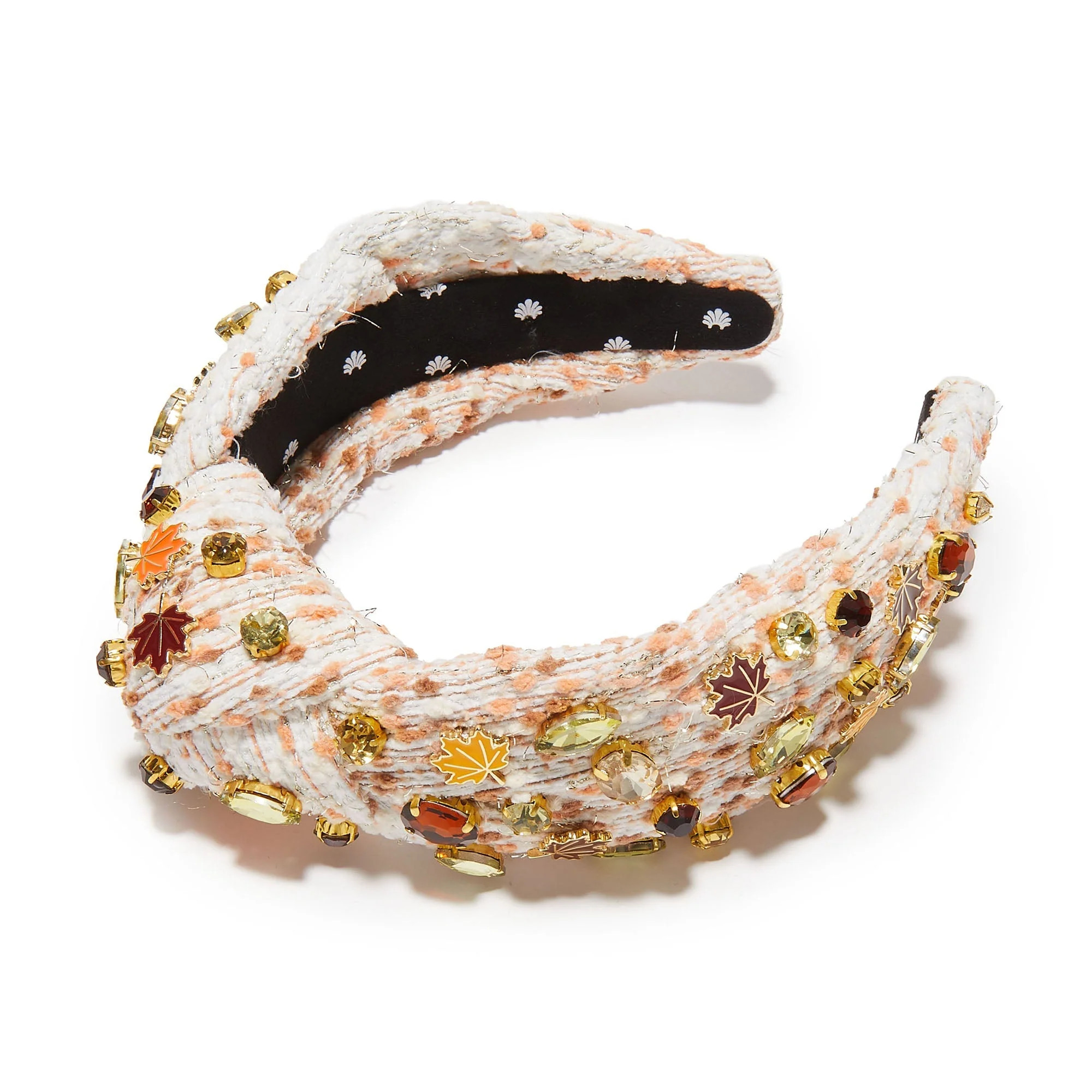 AUTUMN BOUCLE FALLING LEAVES CRYSTAL KNOTTED HEADBAND | LELE SADOUGHI