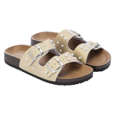 Ladies Studded Double-Buckle Slide Sandals | Five Below