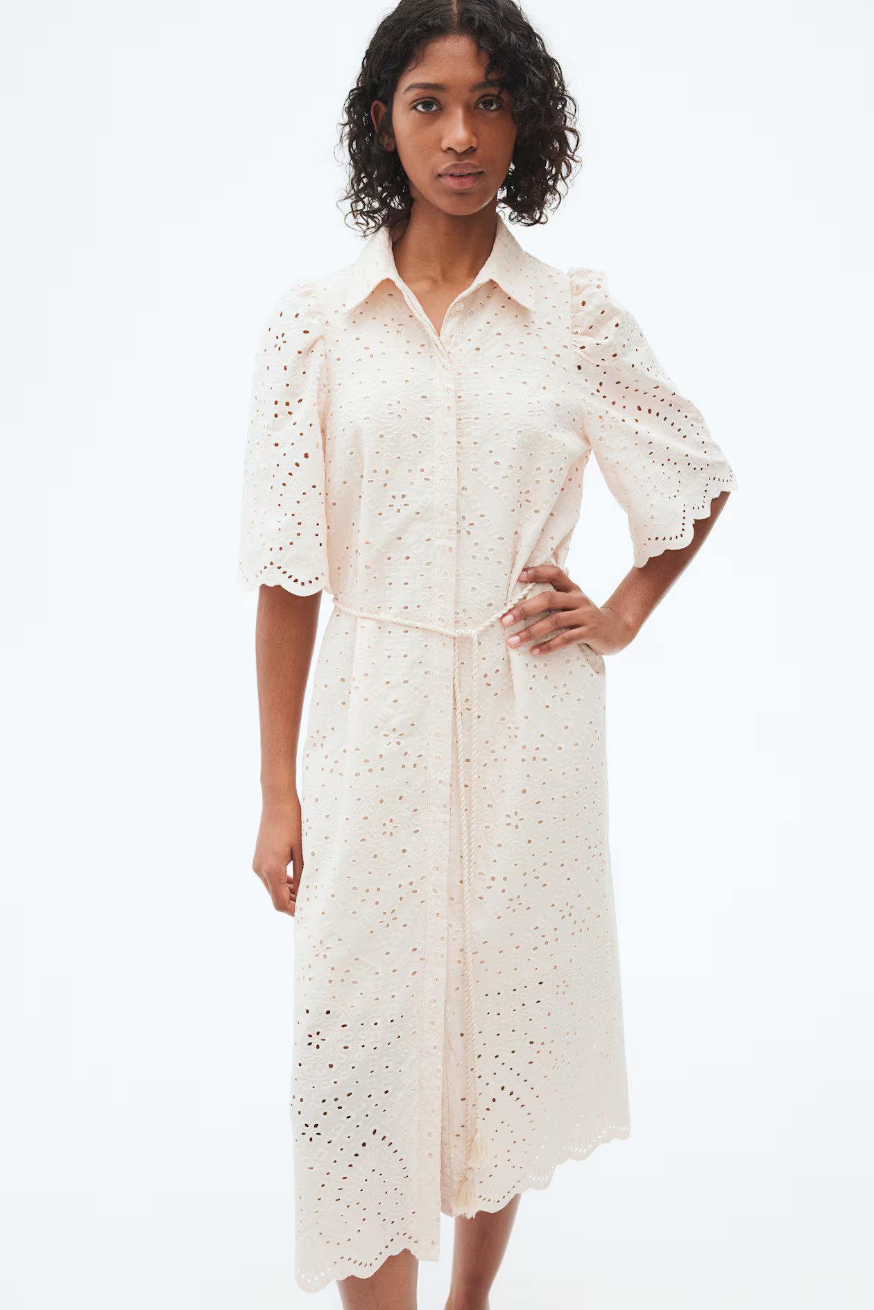 Eyelet Embroidered Shirt Dress | H&M (US + CA)