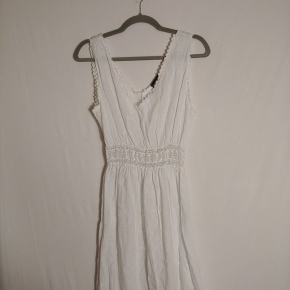 Terzo Millennio sleeveless white crochet linen maxi dress made in Italy large | Poshmark