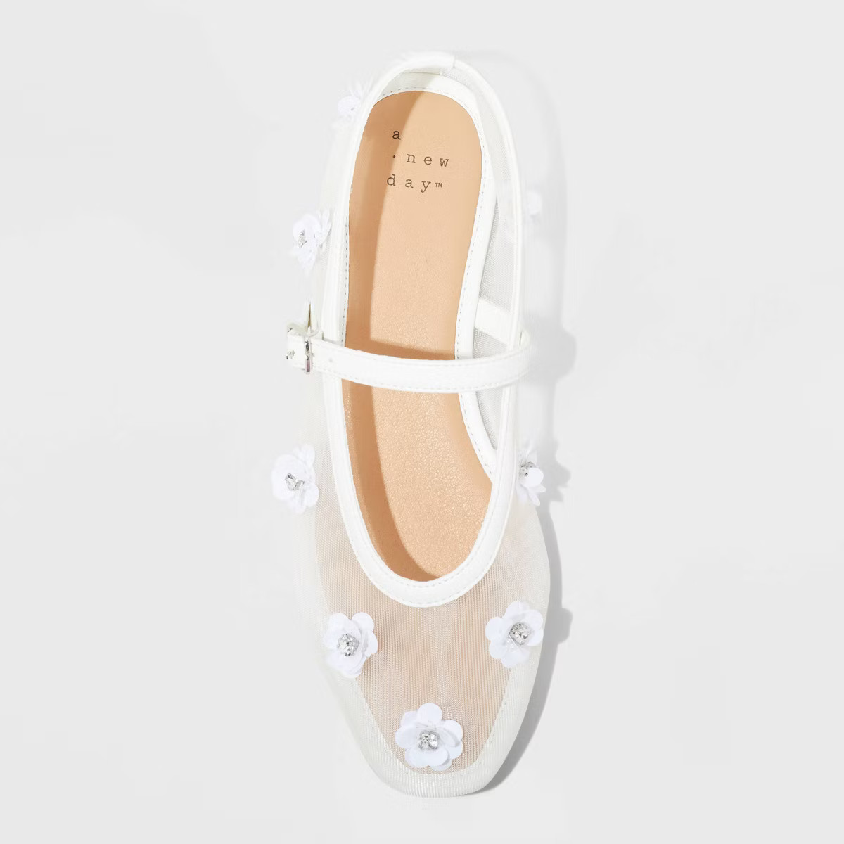 Women's Everly Mesh Floral Mary Jane Ballet Flats - A New Day™ | Target