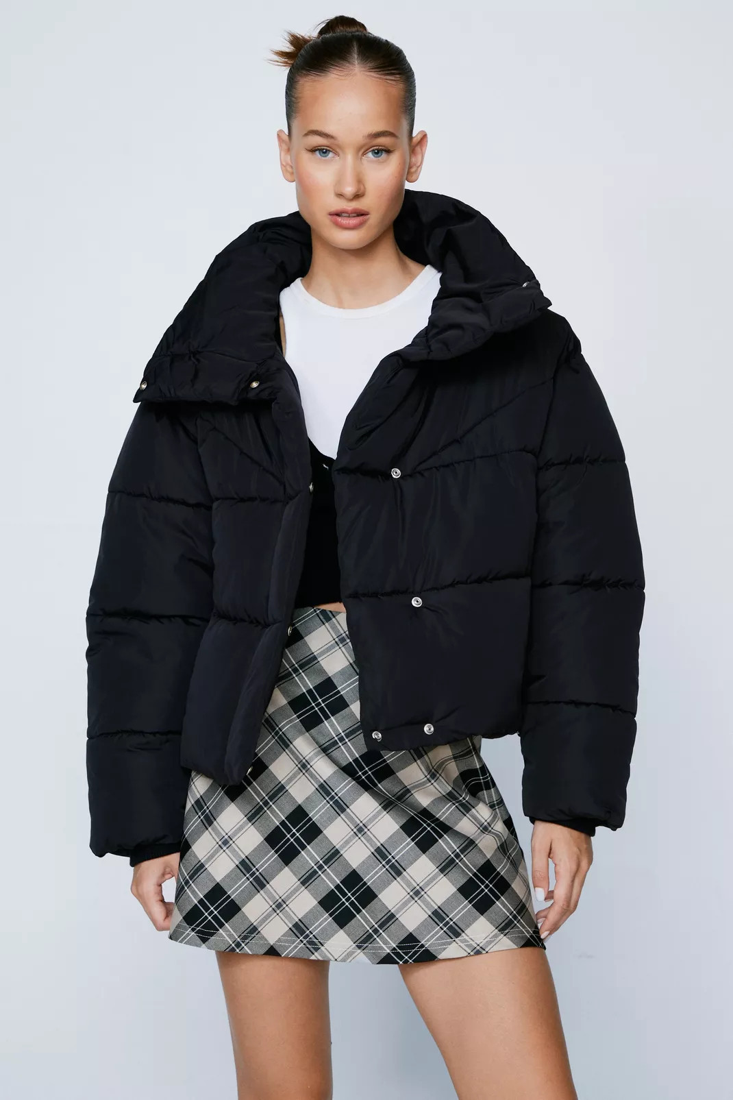 High Neck Oversized Puffer Jacket | Nasty Gal (US)