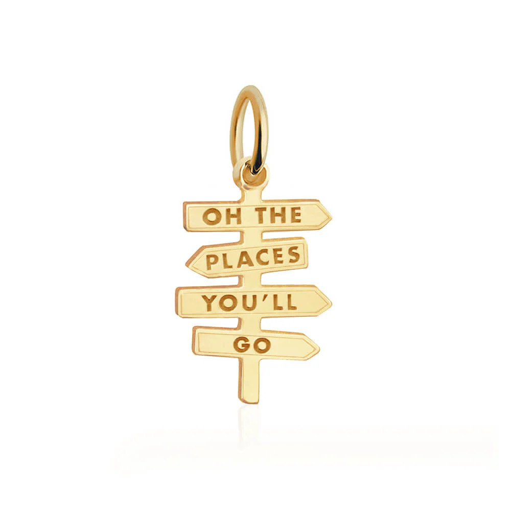 "Oh the Places You’ll Go" Charm Gold | Jet Set Candy (US)