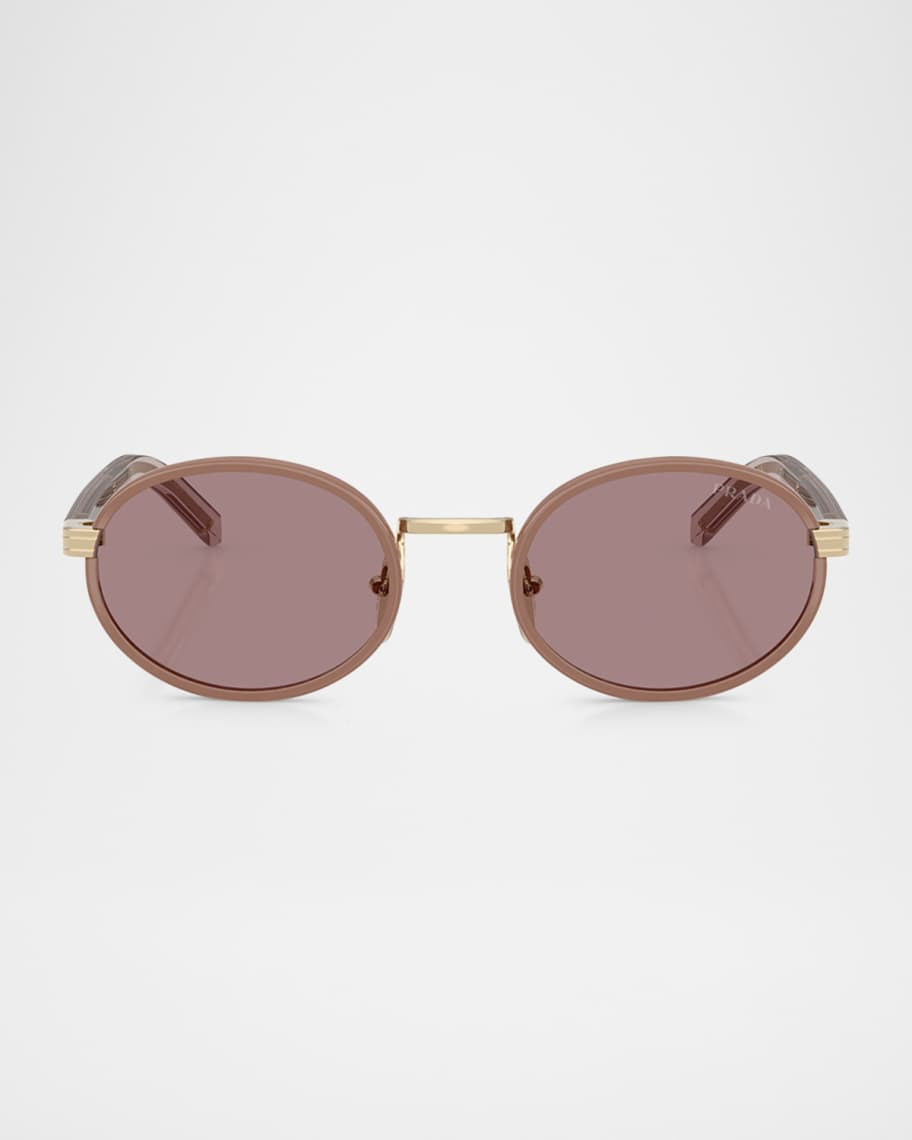 Prada PR B56S Oval Steel Sunglasses | Neiman Marcus