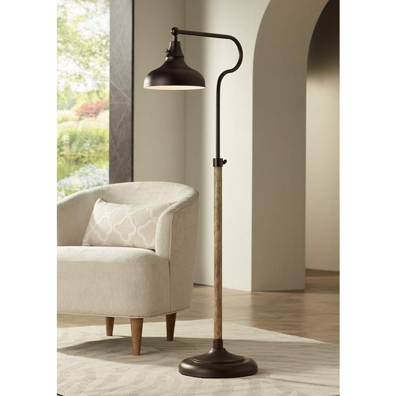 Franklin Iron Works Industrial Bronze Adjustable Downbridge Floor Lamp - #78Y25 | Lamps Plus | Lamps Plus