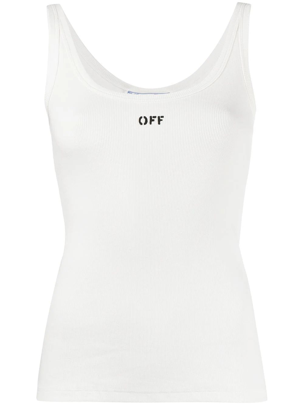 Off-White Ribbed Tank Top - Farfetch | Farfetch (US)