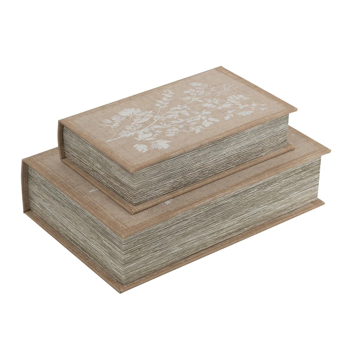 Decorative Book Boxes with Soft Multi-Floral - Set of 2 - Multi | Wayfair North America