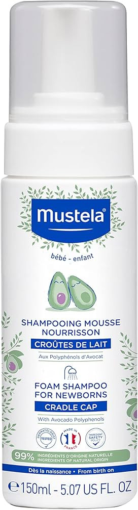 Mustela Cradle Cap Foam Shampoo for Newborn - Baby Shampoo with Natural Avocado - Tear-Free & Fra... | Amazon (US)