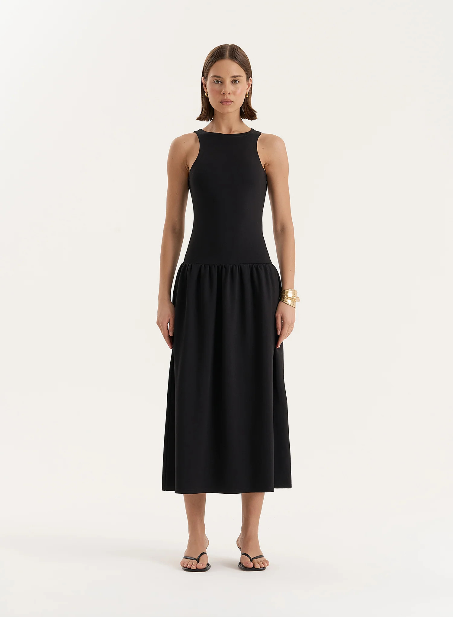 Black Jersey Drop Waist Dress- Shannon | 4th & Reckless