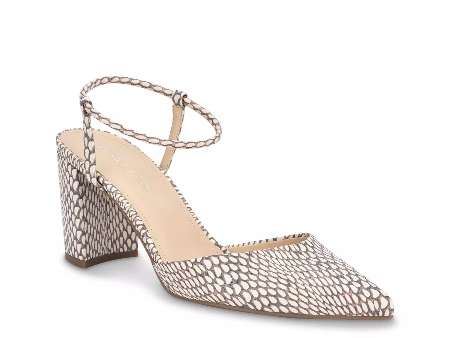 Marc Fisher Callo Pump - Women's - Off White/Taupe Snake Print | DSW