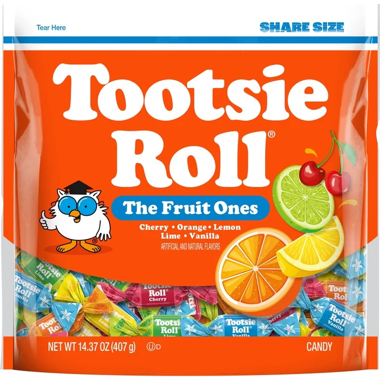Tootsie Roll Fruit Chews, Assorted Fruit Flavors, 14.37 oz. Gluten Free, Peanut Free. Contains Mi... | Walmart (US)