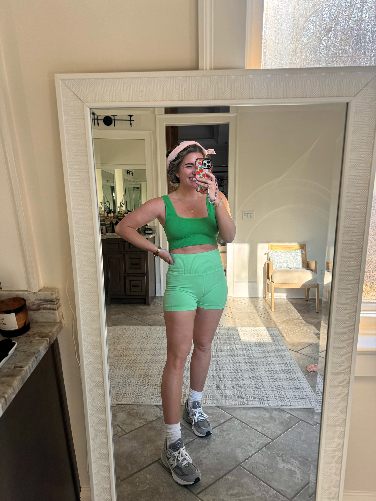 Workout outfit of the day! Bra/tank & bike shorts both TTS - M/L. 💚✨ 

Size medium size large 


#LTKfindsunder50 #LTKSeasonal #LTKfitness