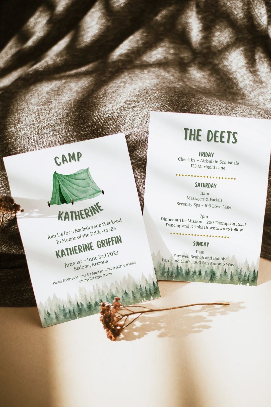 Camp Bachelorette Party Invitation Template. Mountains - Etsy | Etsy (US)