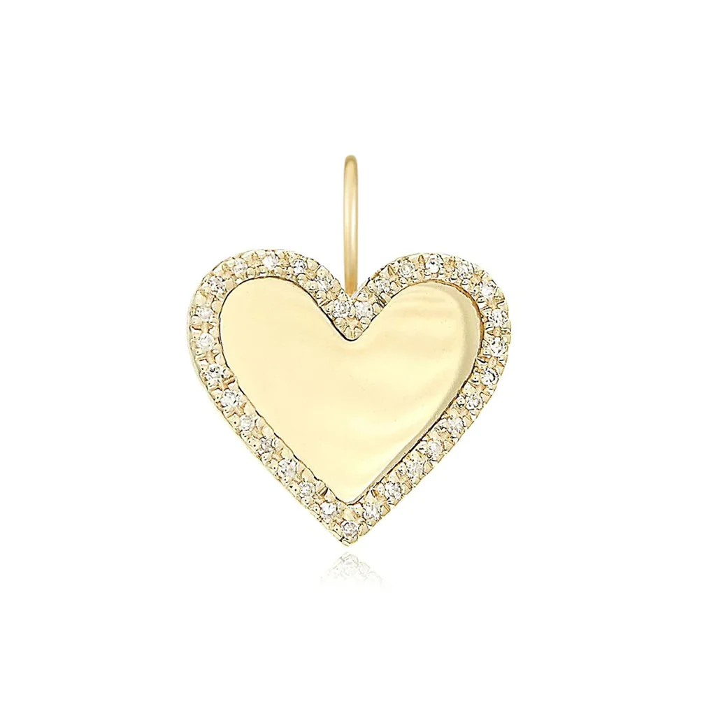 Heart Pave Plate Charm | Alev Jewelry