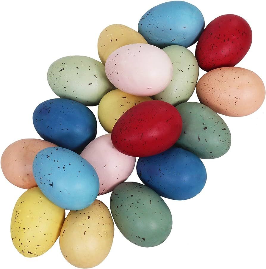 18 pcs 9 Colors Foam Easter Eggs Speckled Eggs Decorations Pastel Speckled Eggs Decorative Easter... | Amazon (US)