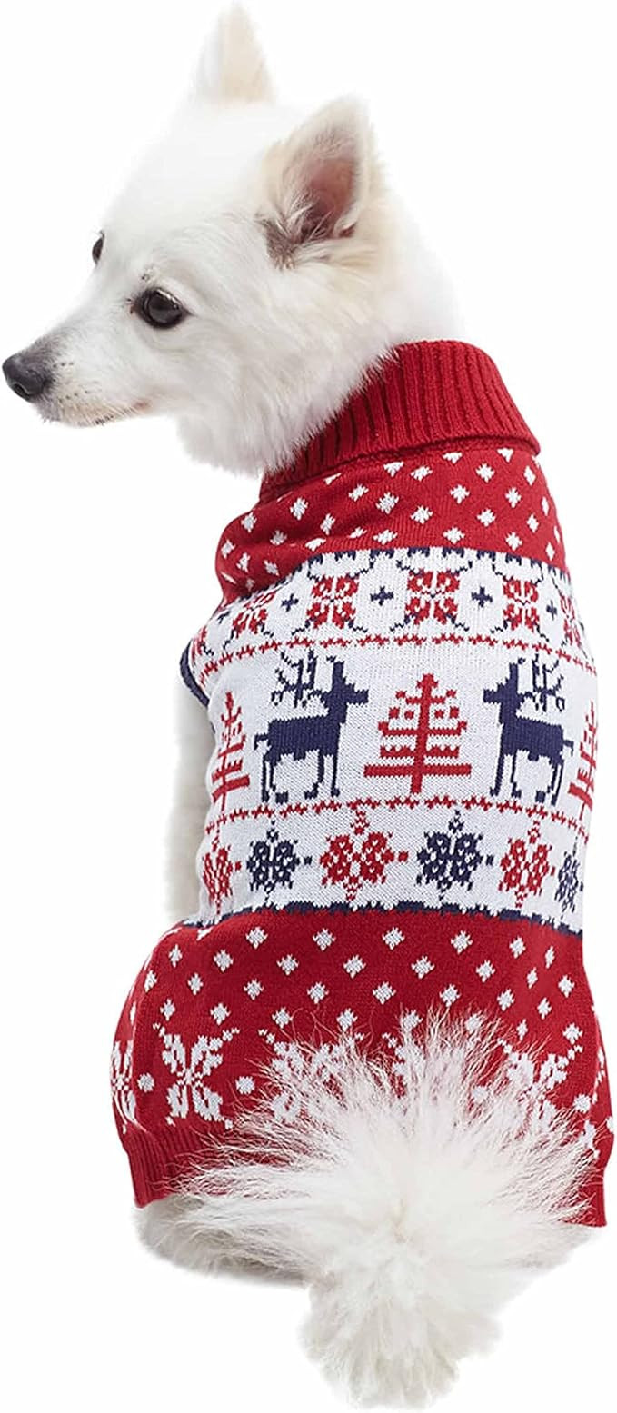 Blueberry Pet 3 Patterns Vintage Holiday Dog Sweaters - Matching Dog Scarf, Pet Owner Sweater and... | Amazon (US)