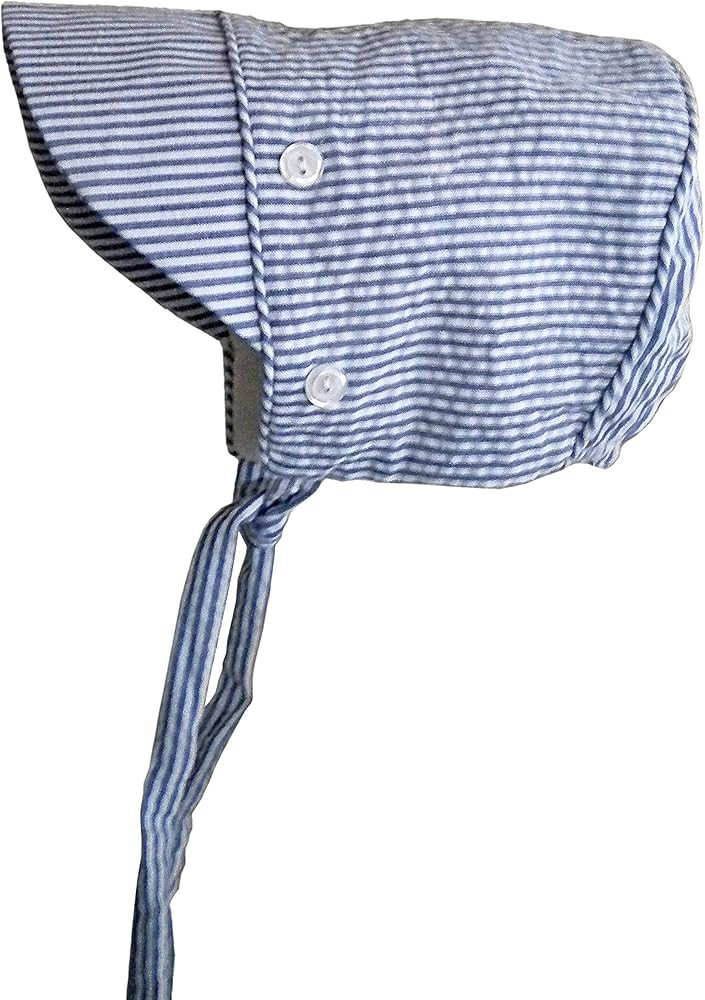 Huggalugs Baby Boys Classic Seersucker Bonnet in 3 Color Choices | Amazon (US)